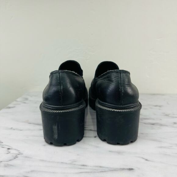 Esprit Black Leather Platform Loafers Women’s Size 6 - Picture 6 of 11